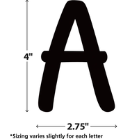 Black Modern Classic Punch-Out Letters 4"