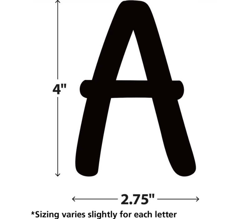 Black Modern Classic Punch-Out Letters 4"