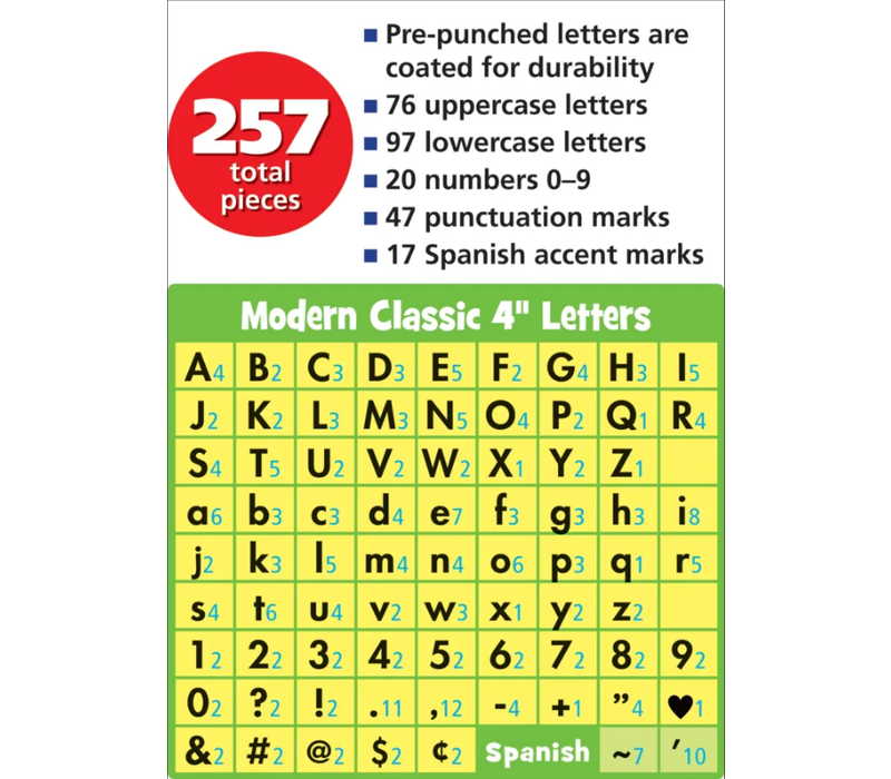 Black Modern Classic Punch-Out Letters 4"