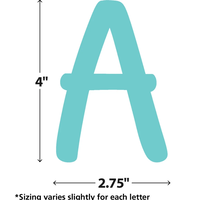Light Turquoise Modern Classic Punch-Out Letters 4"