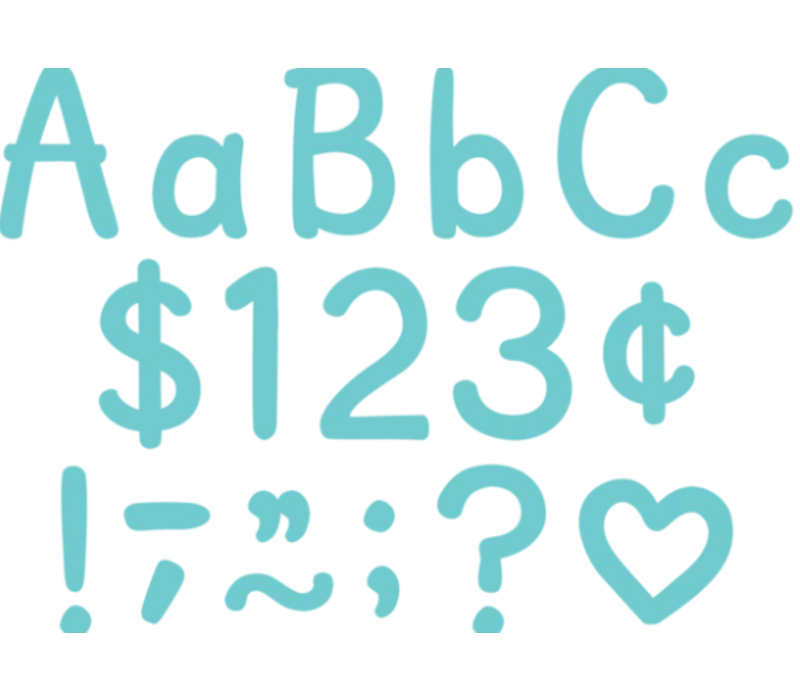 Light Turquoise Modern Classic Punch-Out Letters 4"