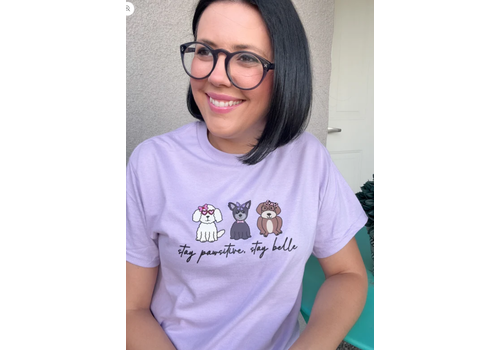 Lessons In Positivity Stay Positive, Stay Belle Tee-large*