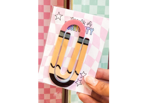 Lessons In Positivity Pencil Jumbo Acrylic Paperclip*