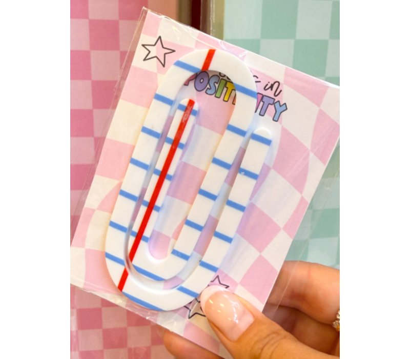 Lined Paper Acrylic Jumbo Paperclip*