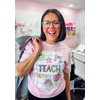 Lessons In Positivity School Day Scribble Teach  Pink Tee- small*