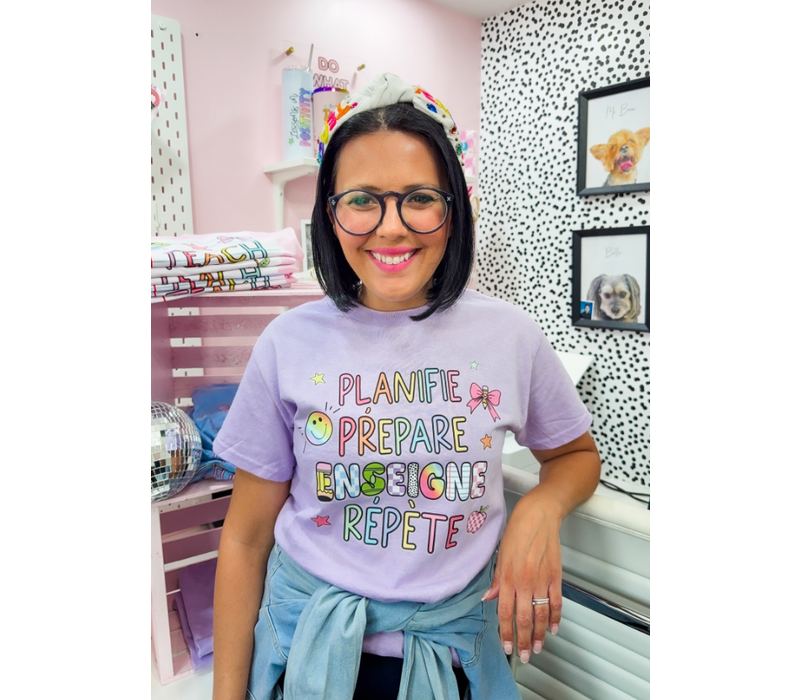 Plan, Prep, Teach, Repeat Tee (French)- large*