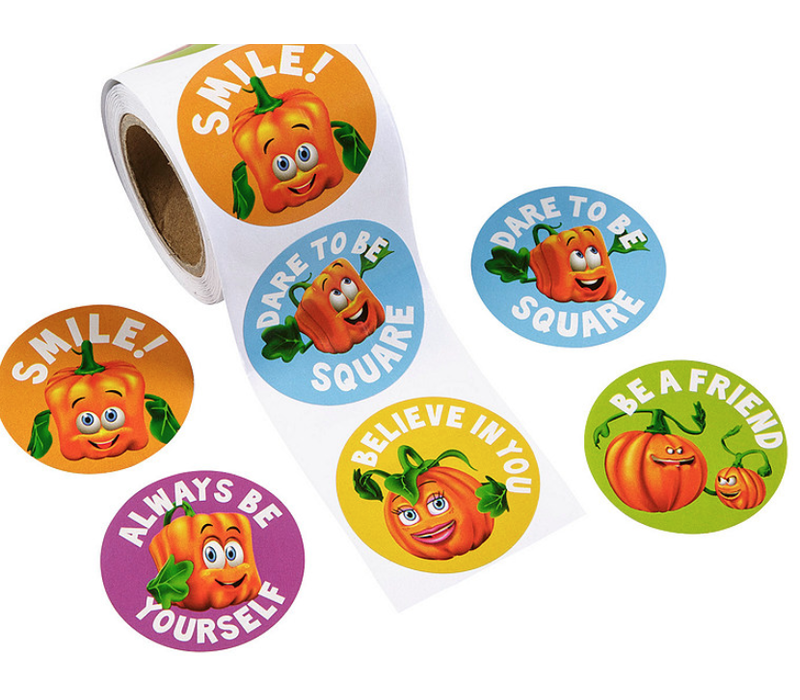Halloween Spookley the Square Pumpkin™ Sticker Roll - 100 Pc.