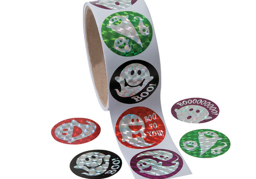fun express Ghost Prism Sticker Roll - 100 Pc.( holographic)*