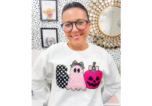 Lessons In Positivity Cutie Boo Chenille Sweatshirt - medium*
