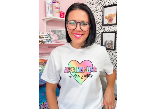 Lessons In Positivity Teach Them To Be Kind Tee (french)- extra large*