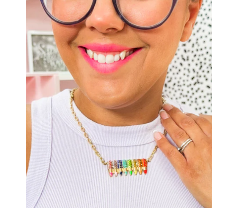 Rhinestone Crayons Necklace*