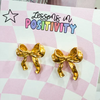 Lessons In Positivity Metal Bow Tie Earrings*