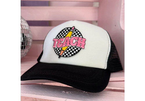 Lessons In Positivity Checkered Teach Hat*