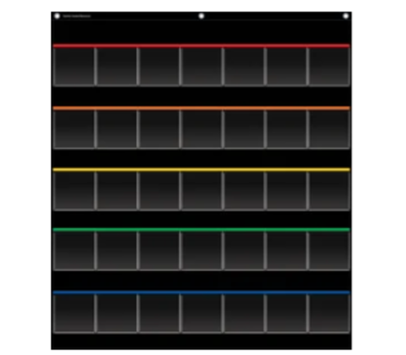 Black Storage Pocket Chart