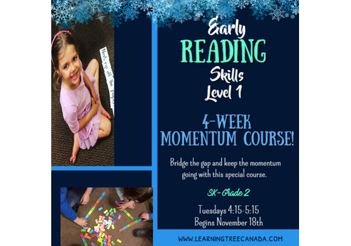 4 Week Momentum  Early Reading Skills  - Level 1 FALL  2025 Tuesdays 4:15-5:15pm