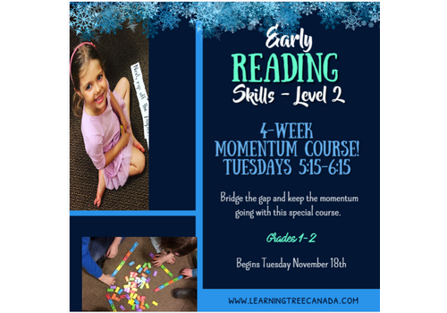 4 Week MOMENTUm  Early Reading Skills  - Level 2 FALL  2025 Tuesdays 5:15-6:15pm