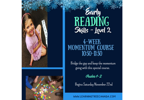 4 Week MOMENTUM  Early Reading Skills  - Level 2 FALL 2024  Saturdays 10:30-11:30am