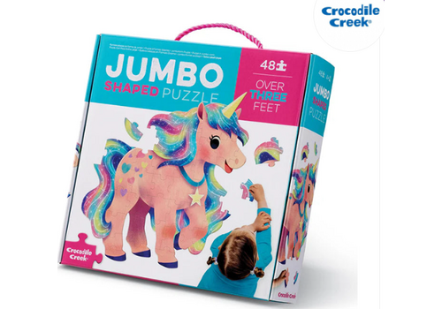 Crocodile Creek Crocodile Creek 48 Piece Jumbo Shaped Unicorn Puzzle*