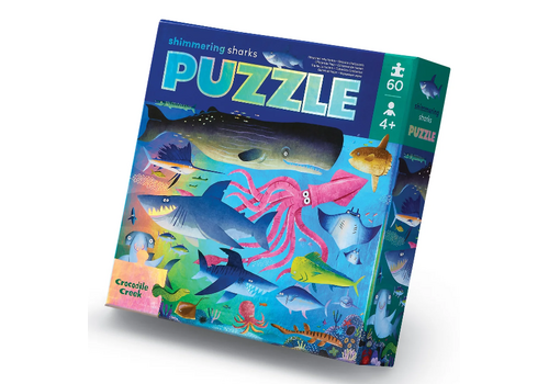 Crocodile Creek 60-Piece Foil Puzzle - Shimmering Sharks* Crocodile Creek 60-Piece Foil Puzzle - Shimmering Sharks*