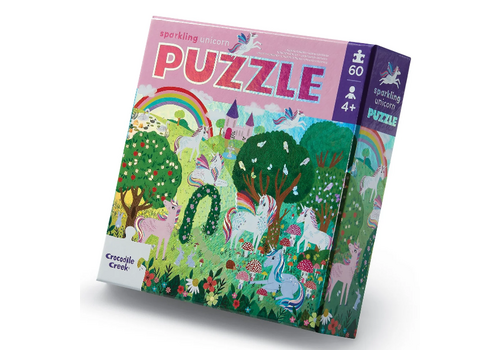 Crocodile Creek 60-Piece Foil Puzzle - Sparkling Unicorn* Crocodile Creek 60-Piece Foil Puzzle - Sparkling Unicorn*
