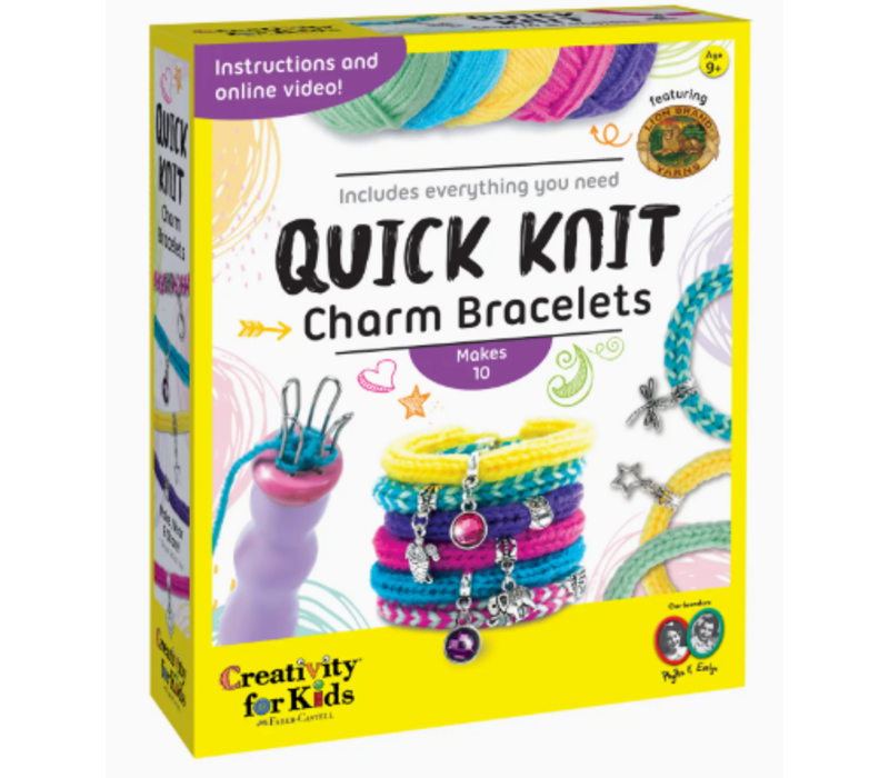 Quick Knit Charm Bracelets Diy Craft Kit For Kids*