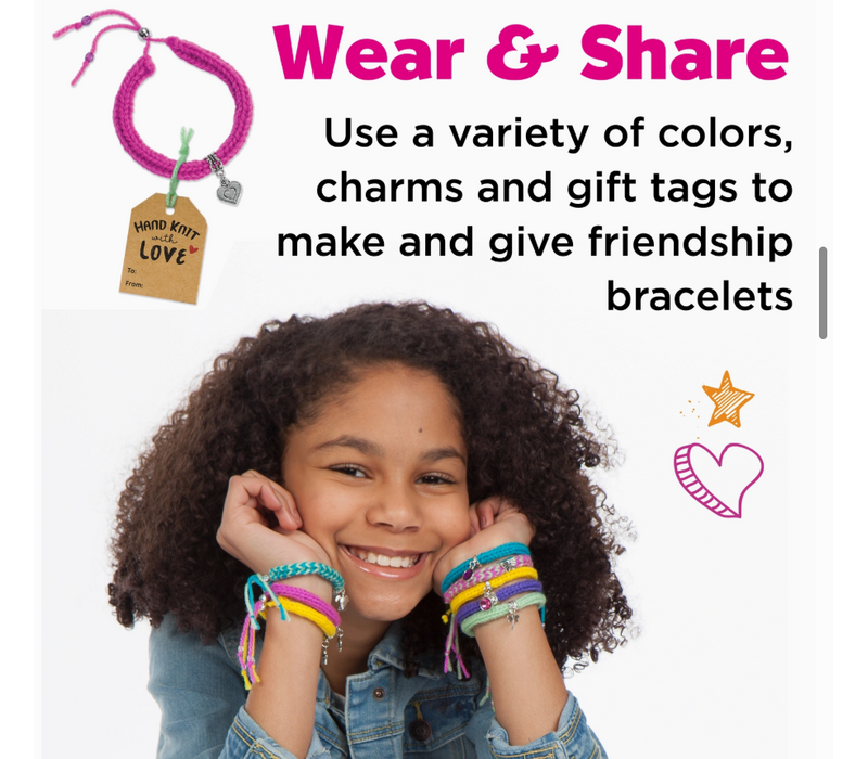 Quick Knit Charm Bracelets Diy Craft Kit For Kids*