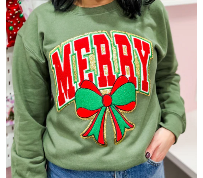 Varsity Merry Patch Sweater - large*