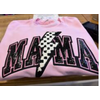 Lessons In Positivity Checkered MAMA Pink Sweater - size medium*