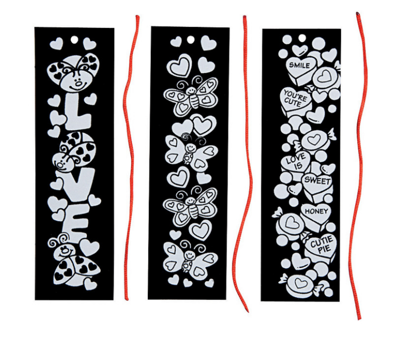 Color Your Own Valentine's Day Bookmark (sold individually)