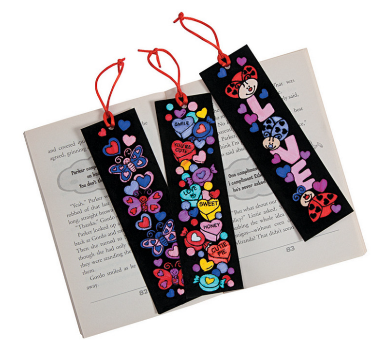 Color Your Own Valentine's Day Bookmark (sold individually)