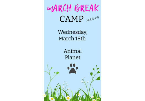 MARCH BREAK  CAMP  WEDNESDAY MARCH 18 - ANIMAL PLANET