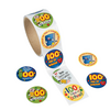 fun express 100th Day of School Multicolor Paper Sticker Roll - 100 Pc.- 1 1/2"