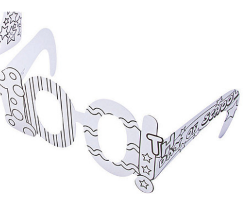 Color Your Own 100th Day of School  Glasses (12 per package)