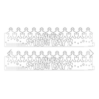 Happy 100th Day Crowns - Colour Your Own (24 per package)