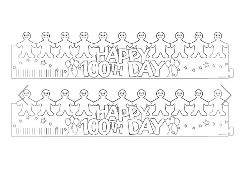 fun express Happy 100th Day Crowns - Colour Your Own (24 per package)