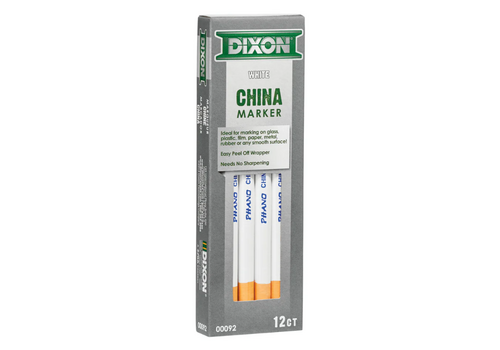 Dixon Dixon China Markers - White - 12 Pack