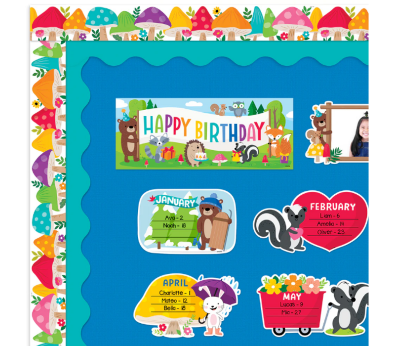 Woodland Friends Jumbo Mushroom Border NEW!