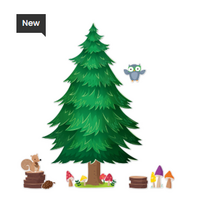 Woodland Friends Jumbo Pine Tree Bulletin Board