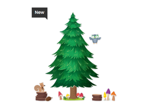 Creative Teaching Press Woodland Friends Jumbo Pine Tree Bulletin Board