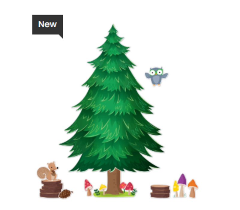 Woodland Friends Jumbo Pine Tree Bulletin Board