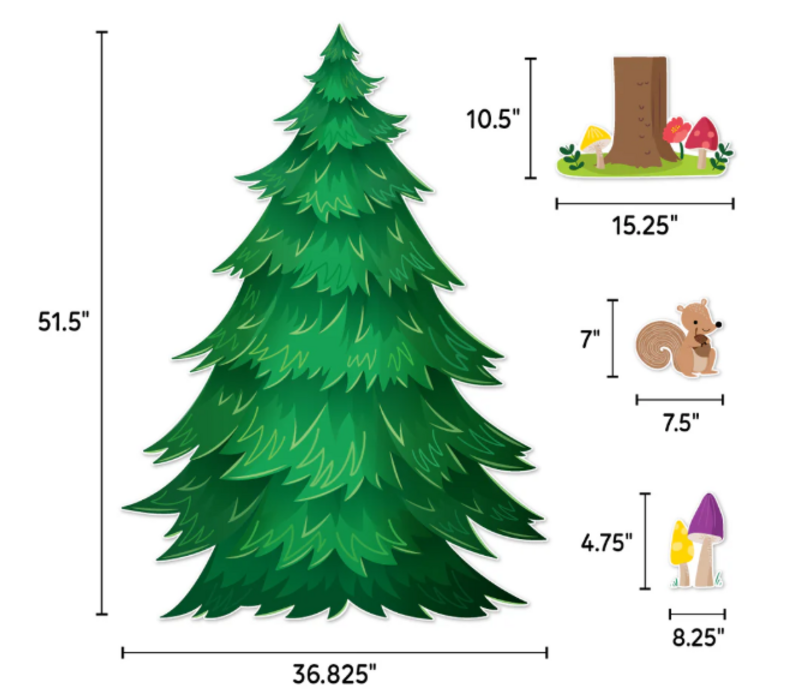 Woodland Friends Jumbo Pine Tree Bulletin Board