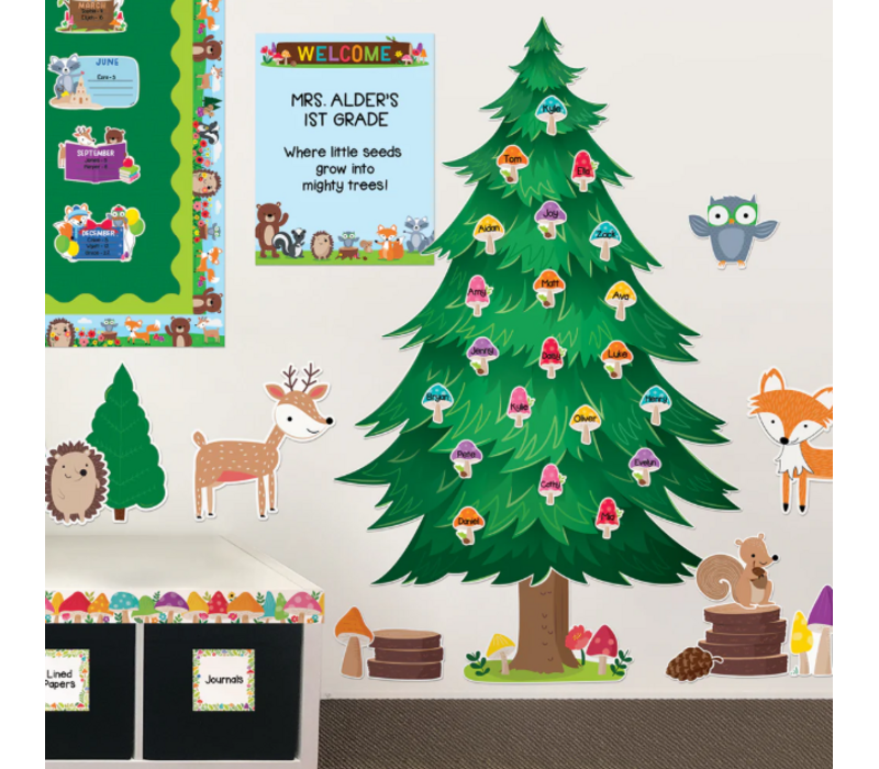Woodland Friends Jumbo Pine Tree Bulletin Board