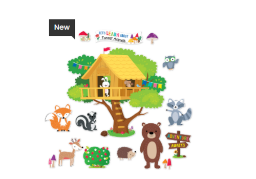 Creative Teaching Press Copy of Woodland Friends Jumbo Pine Tree Bulletin Board