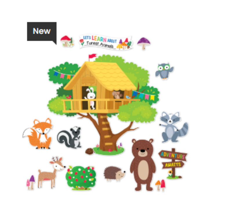 Copy of Woodland Friends Jumbo Pine Tree Bulletin Board