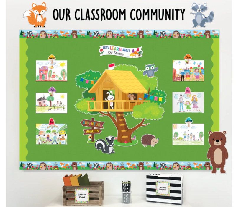 Copy of Woodland Friends Jumbo Pine Tree Bulletin Board