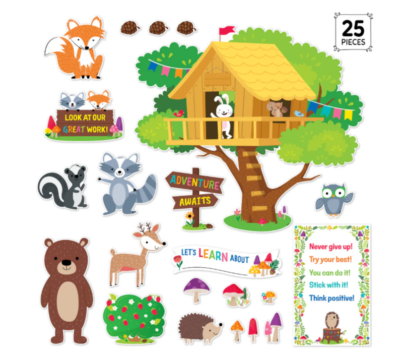 Copy of Woodland Friends Jumbo Pine Tree Bulletin Board