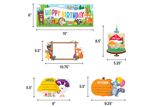 Creative Teaching Press Woodland Friends Happy Birthday Mini Bulletin Board