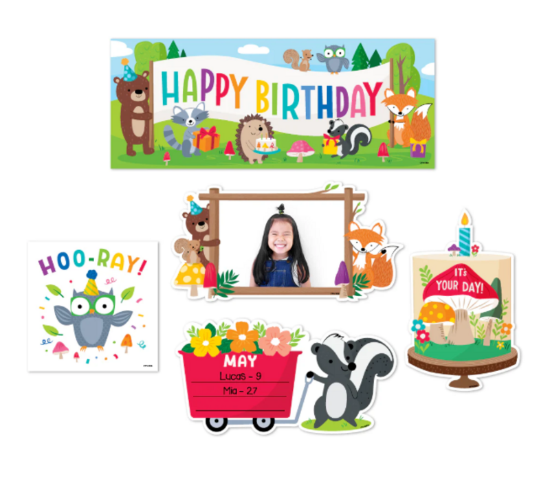 Woodland Friends Happy Birthday Mini Bulletin Board