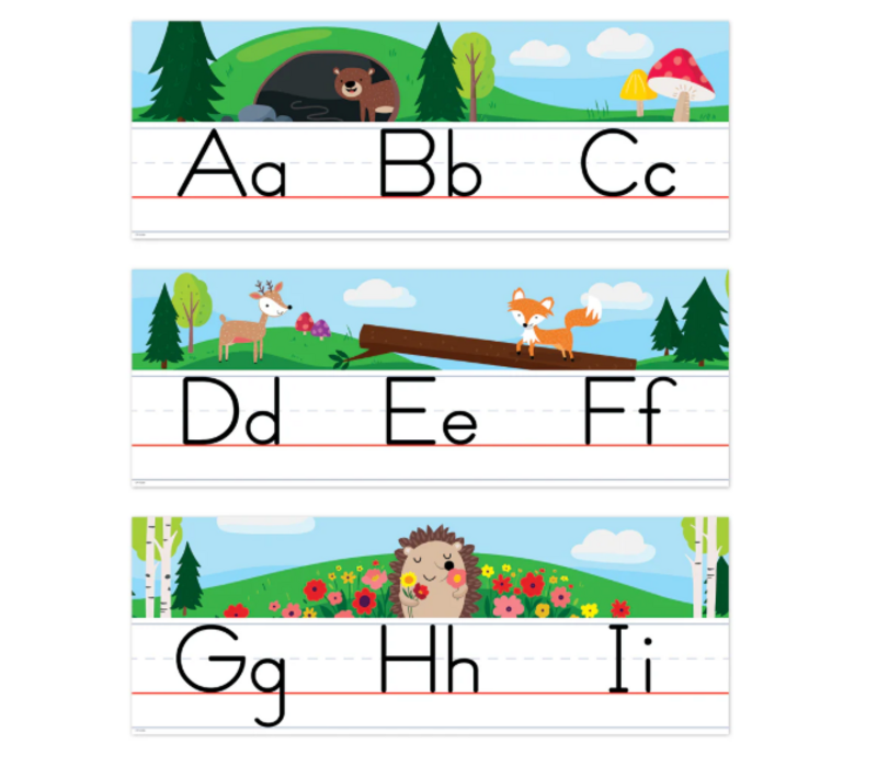 Woodland Friends Alphabet Line Bulletin Board