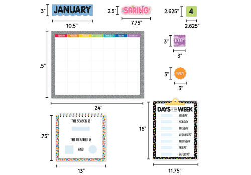 Creative Teaching Press Core Decor Pattern Play Calendar Set Bulletin Board